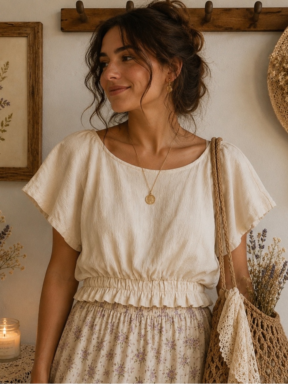 FREE PEOPLE Tovah Keyhole Back Crop Top Size Small
